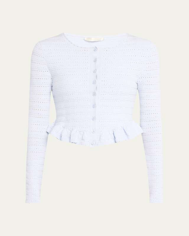 Rogan Ruffle-Hem Cardigan